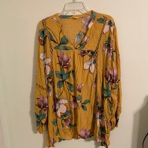 Oddy Golden Floral Bohemian Blouse 3XL